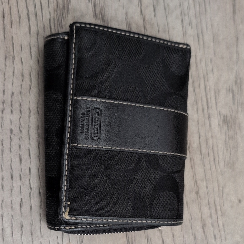 Coach Black and Gray Signature Wallet